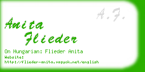 anita flieder business card